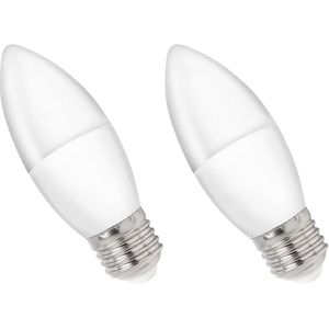 Spectrum - LED Kaarslamp E27 - Warm Wit - 4W - 230V - 320 Lumen - 2 Stuks