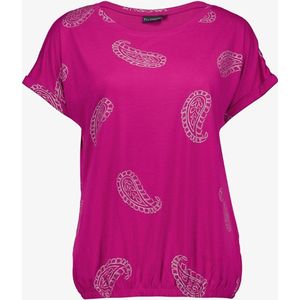 TwoDay dames T-shirt paars met paisley print - Maat XL