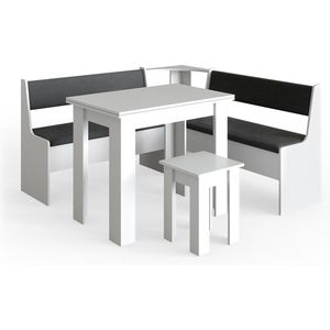 Vicco Roman Hoekbank set – 150 x 150 cm met tafel Wit met tafel