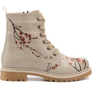 GOBY - Flowerart - Ankle Boots - Laars - Laarzen - Damesboots - Dames laarzen - Enkel laarzen - Handmade - Bloemenprint - Maat 42