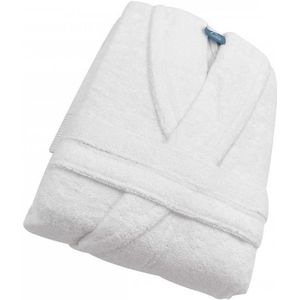 Comfortabele Badjas met Sjaalkraag van Katoen en Bamboe - Perfecte Ontspanning in Wit