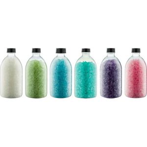 Badzout - 600 gram - set van 6 verschillende geuren - Zwarte Dop - Relaxing Moment, Eucalyptus, Hamam, Opium, Lavendel en Rozen