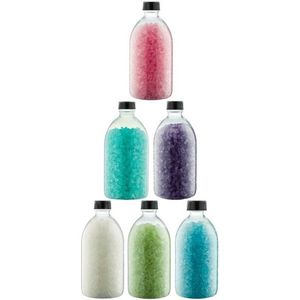 Badzout - 600 gram - set van 6 verschillende geuren - Zwarte Dop - Relaxing Moment, Eucalyptus, Hamam, Opium, Lavendel en Rozen