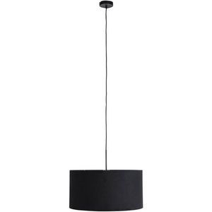 QAZQA combi - Klassieke Hanglamp met kap - 1 lichts - Ø 500 mm - Zwart Goud - Woonkamer | Slaapkamer | Keuken