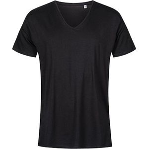 Men's T-shirt met V-hals en korte mouwen Black - 3XL