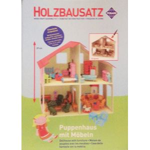 Pebaro Houten bouwpakket poppenhuis met meubels