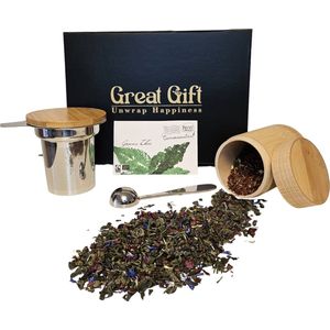 GreatGift® - Theepakket Groene Fruitthee - in luxe verpakking - Cadeaupakket Met Thee - Met persoonlijke boodschap uit Sri Lanka - Uniek cadeau