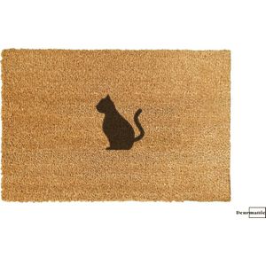 Deurmat Kat - Katten deurmat - Poes - Kat - Deurmat kokos - Deurmat met tekst - Droogloopmat - Deurmat binnen - Kat decoratie
