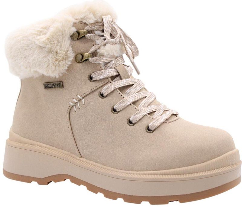 SKECHERS - PARK CITY - Veterlaarsjes - Beige - Gevoerd - Blokhak