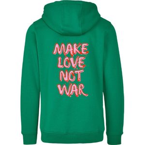 Hoodie groen S - Make love not war - soBAD. | Hoodie unisex | Hoodie dames | Hoodie Heren | Sweater