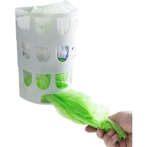 Wandmontage plastic zakhouder - Wit, met grote gaten