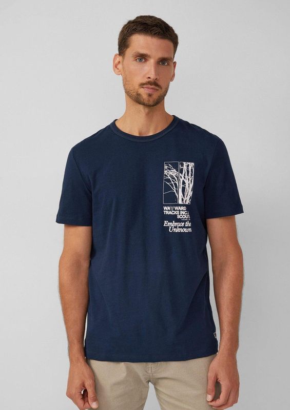 s.Oliver - T-shirt - Blauw - Met Print