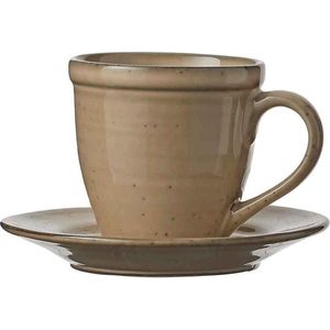 Mica Decorations tabo kop en schotel creme - 7,5 x 4,5 x 7,5 - WIT