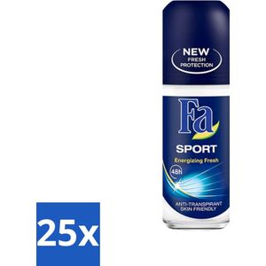 Fa - Sport - Deodorant Roller - Energizing Fresh - 50 ml - Bulkverpakking - 25 stuks