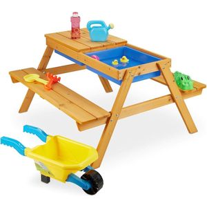 Picknicktafel Kinderen - Speeltafel - Zandtafel - Houten Bankje - Camping