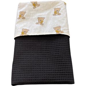 baby deken kinderwagen deken wieg deken zwart teddy beer 60 x 90 cm