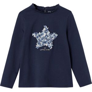 T-shirt - Marineblauw - Meisjes - Oeko-Tex - Met Versiering en Motief Froufrou