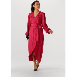 Freebird - Blossom - Wikkel-/Overslagjurk - Rood - Midi Lengte