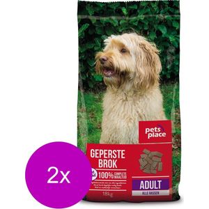 Pets Place Adult Geperste Brokken Gevogelte&Vlees - Hondenvoer - 2 x 18 kg