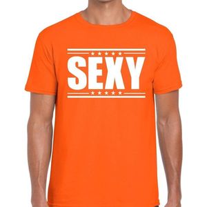 Sexy t-shirt oranje heren S