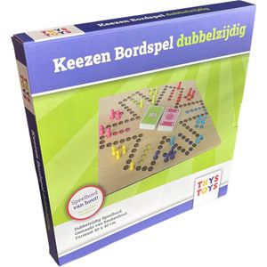 Keezen Houten Bordspel - Keezenspel Hout Deluxe - dubbelzijdig - 2 tot 6 spelers met echte Keezenkaarten