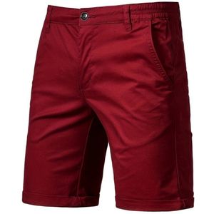 Livano Korte Broek Heren - Golfbroek - Spijkerbroek - met Zakken - Volwassenen - Jongens - Shorts - Bordeauxrood - Maat L