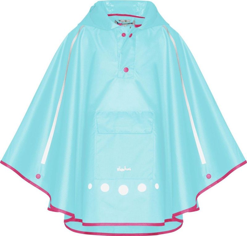Playshoes - Regenponcho voor kinderen - Opvouwbaar - Turquoise - maat S (2-4yrs)