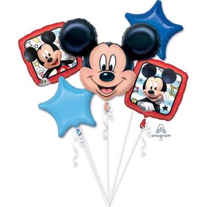 Amscan - Folie ballon boeket - Mickey Mouse - 5 Delig - Leeg.