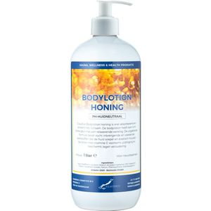 Bodylotion Honing 1 Liter met witte pomp - stijlvolle en duurzame uitstraling