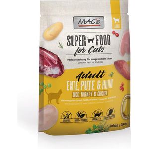 MAC’s Superfood Kattenvoer Droogvoer - Eend, kalkoen en kip - 300g - Kattenbrokken