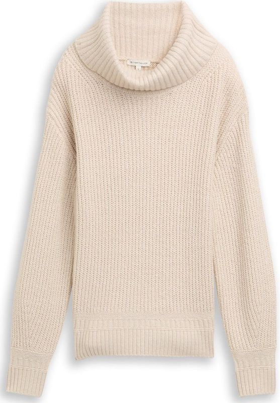 TOM TAILOR - Coltrui - Sand - Lange Mouw - Losse Pasvorm