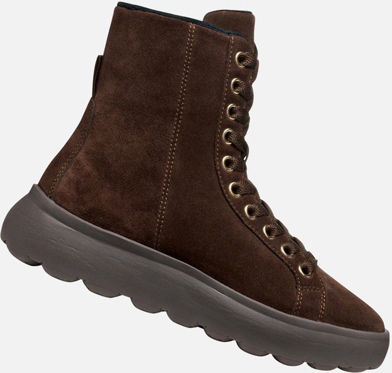 Geox - Spherica EC4.1 - Suède Veterschoenen - Donkerbruin - Dames