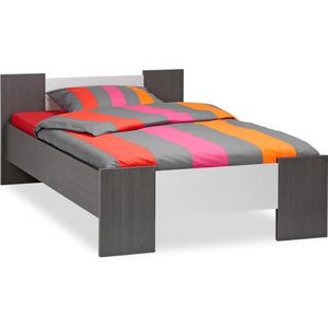 Maxi Bed Woody - 120 x 210 cm - donkergrijs/aluminium