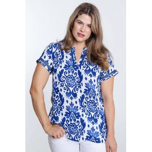 Paprika Blouse in viscose met tweekleurige kasjmierprint