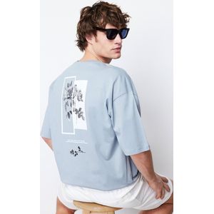 Trendyol TMNSS21TS1223 Volwassenen Mannen T-shirt Single pack - Grijs - XL