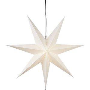 Star Trading Kerstster Frozen byStar Trading, 3D papieren ster Kerstmis in wit, decoratieve ster om op te hangen met kabel, E14 fitting, Ø: 70 cm