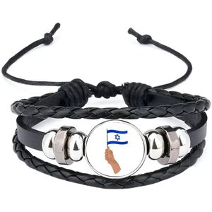 Akyol - israël vlag met hand armband zwart - Israël - mensen die liefde willen geven aan israel - degene die van israël houden - supporten - oorlog - verjaardagscadeautje - gift - geschenk - kado