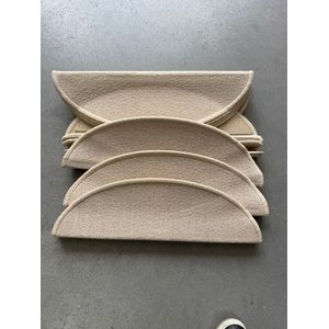 Cherchie Trapmatten Set – 15 stuks – Crème – 56x17x3,5 cm – Halfrond – Antislip Trapbescherming