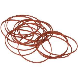 Q-CONNECT elastieken, breedte 1,5 mm, lengte 50 mm, 100g, rood 100 stuks
