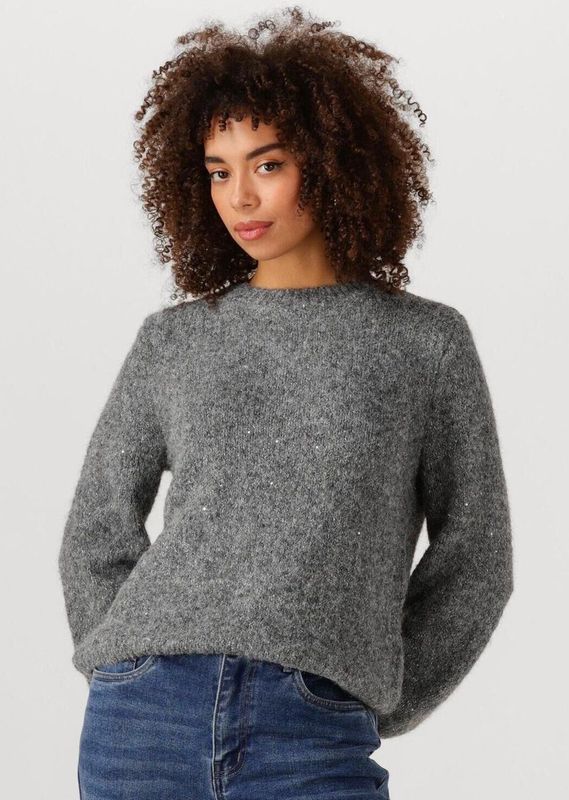 Object - Objnan L/S LOS - Gebreide Pullover - Grijs - Wol