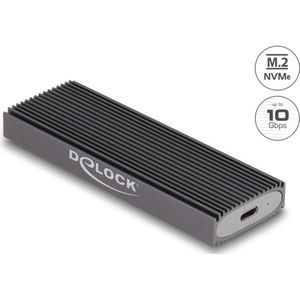 Delock - External USB Type-C Combo Enclosure - voor M.2 NVMe of SATA SSD - Tool Free - Robuust Metaal