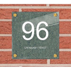 Naambordje voordeur plexiglas 25x25x0,5 cm met goud kleur afstanhouder model 1156 - Huisnummerbordje, naambordjes, naambordje huis, naamplaatjes, huisnummer bordje, originele naambordjes voordeur, huisnummerbord met naam, originele huisnummer bord