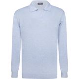 Jimmy Sanders - Gebreide Polo Trui - Blauw - 100% Katoen - Heren