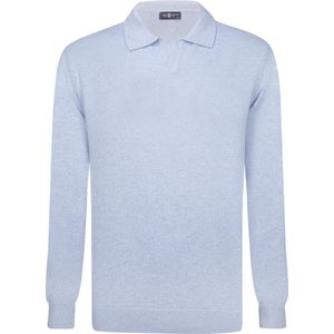 Jimmy Sanders - Gebreide Polo Trui - Blauw - 100% Katoen - Heren