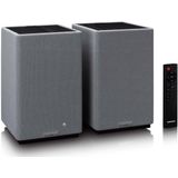Lenco Hifi Speaker - Boekenplank speakers met Bluetooth - 80W - 2 stuks - Stereo set - SPB-240BKGY - Zwart/Grijs