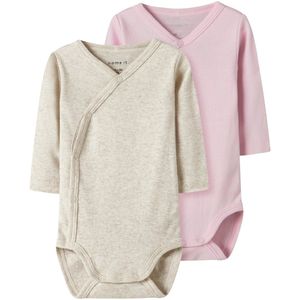 Rompertjes - Ribgebreid - 2-pack - Lange Mouwen - Ronde Hals