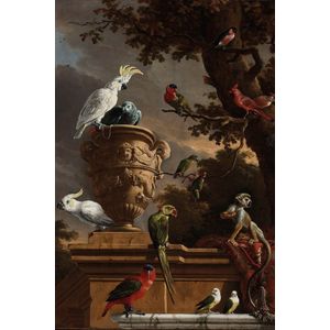 Wandkleed Mondiart 'De Menagerie, d'Hondecoeter'