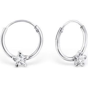 Aramat Jewels Oorringen - Ster Zirkonia Kinder Oorringetjes - Zilver - Vrouwen - Kinderen -