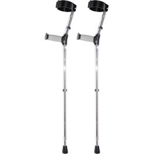 Elleboogkruk soft touch handgreep - Paar - Zilver