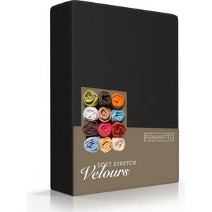 Fluweel Zachte Velours Hoeslaken Zwart | 80x210 | Super Comfortabel | Uitstekende Pasvorm